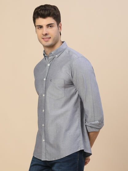 Casual Shirt for Men | Breathable & Soft with Color Fastness Regular Fit Spread Collar Neck Cotton Fabric Solid Pattern