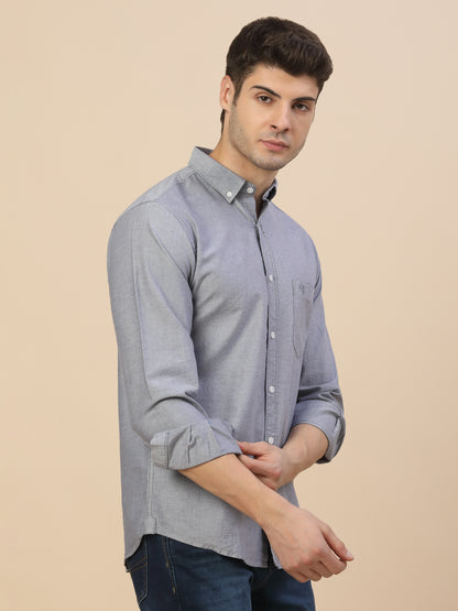 Casual Shirt for Men | Breathable & Soft with Color Fastness Regular Fit Spread Collar Neck Cotton Fabric Solid Pattern