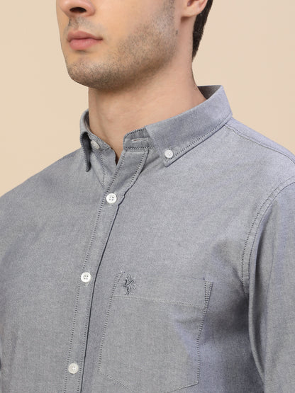 Casual Shirt for Men | Breathable & Soft with Color Fastness Regular Fit Spread Collar Neck Cotton Fabric Solid Pattern