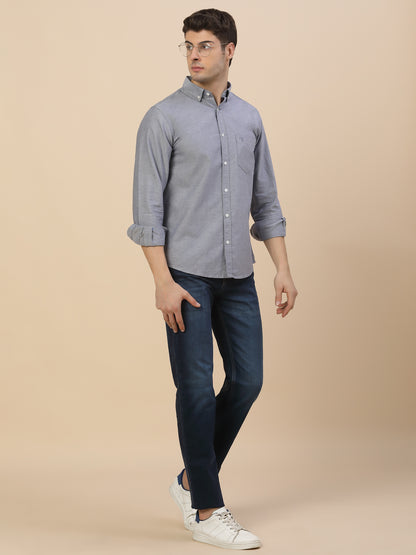 Casual Shirt for Men | Breathable & Soft with Color Fastness Regular Fit Spread Collar Neck Cotton Fabric Solid Pattern