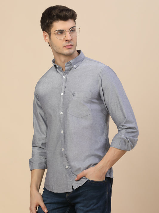 Casual Shirt for Men | Breathable & Soft with Color Fastness Regular Fit Spread Collar Neck Cotton Fabric Solid Pattern
