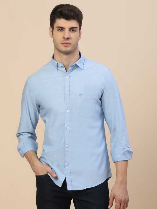 Casual Shirt for Men | Breathable & Soft with Color Fastness Regular Fit Spread Collar Neck Cotton Fabric Solid Pattern