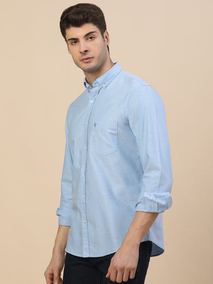 Casual Shirt for Men | Breathable & Soft with Color Fastness Regular Fit Spread Collar Neck Cotton Fabric Solid Pattern