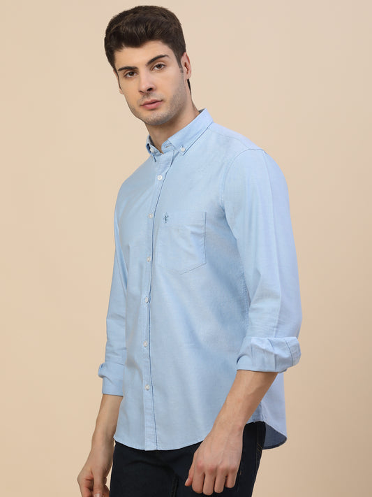 Casual Shirt for Men | Breathable & Soft with Color Fastness Regular Fit Spread Collar Neck Cotton Fabric Solid Pattern