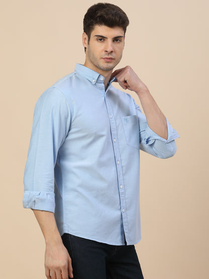 Casual Shirt for Men | Breathable & Soft with Color Fastness Regular Fit Spread Collar Neck Cotton Fabric Solid Pattern