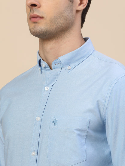 Casual Shirt for Men | Breathable & Soft with Color Fastness Regular Fit Spread Collar Neck Cotton Fabric Solid Pattern