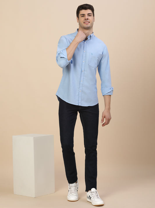 Casual Shirt for Men | Breathable & Soft with Color Fastness Regular Fit Spread Collar Neck Cotton Fabric Solid Pattern