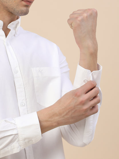 Casual Shirt for Men | Breathable & Soft with Color Fastness Regular Fit Spread Collar Neck Cotton Fabric Solid Pattern