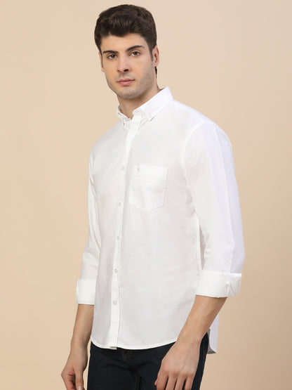 Casual Shirt for Men | Breathable & Soft with Color Fastness Regular Fit Spread Collar Neck Cotton Fabric Solid Pattern