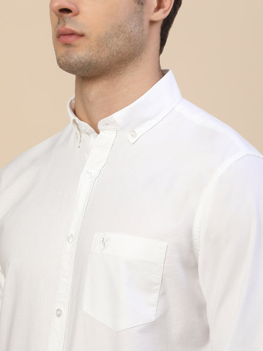 Casual Shirt for Men | Breathable & Soft with Color Fastness Regular Fit Spread Collar Neck Cotton Fabric Solid Pattern