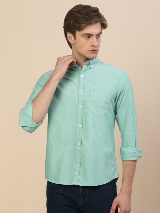 Casual Shirt for Men | Breathable & Soft with Color Fastness Regular Fit Spread Collar Neck Cotton Fabric Solid Pattern