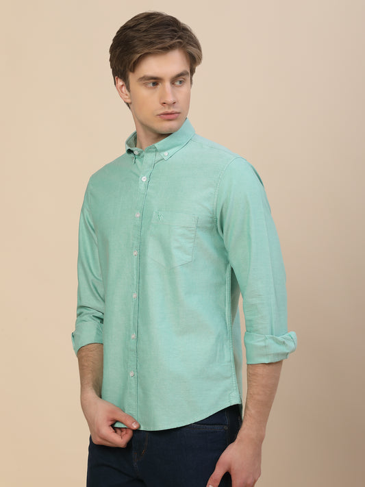 Casual Shirt for Men | Breathable & Soft with Color Fastness Regular Fit Spread Collar Neck Cotton Fabric Solid Pattern