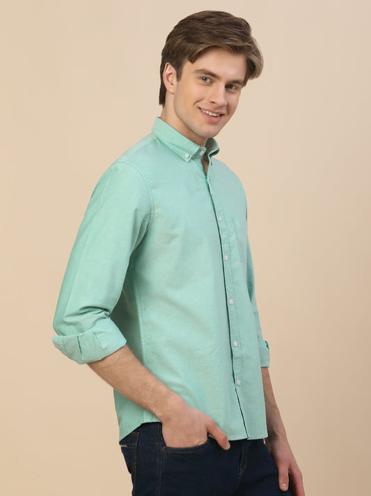 Casual Shirt for Men | Breathable & Soft with Color Fastness Regular Fit Spread Collar Neck Cotton Fabric Solid Pattern