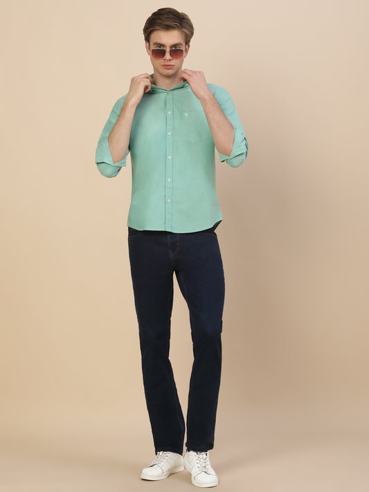 Casual Shirt for Men | Breathable & Soft with Color Fastness Regular Fit Spread Collar Neck Cotton Fabric Solid Pattern