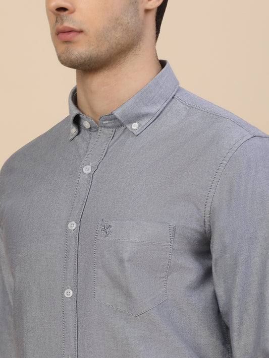 Casual Shirt for Men | Breathable & Soft with Color Fastness Regular Fit Spread Collar Neck Cotton Fabric Solid Pattern