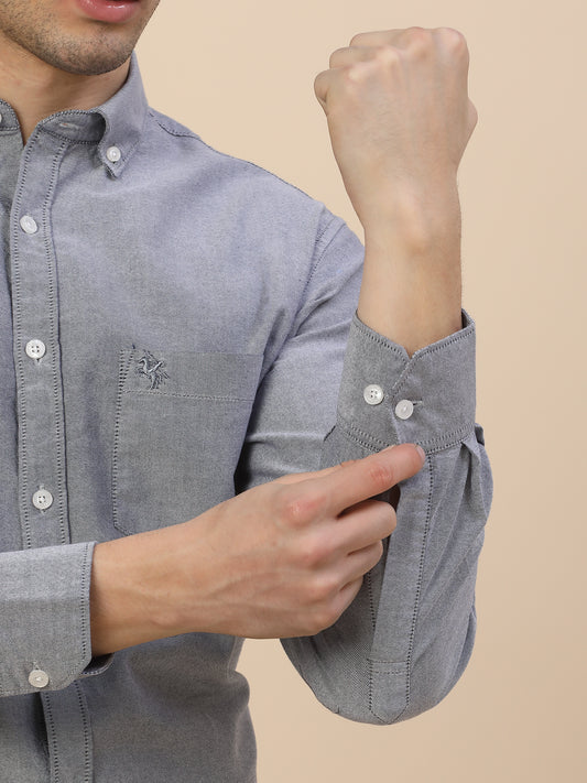Casual Shirt for Men | Breathable & Soft with Color Fastness Regular Fit Spread Collar Neck Cotton Fabric Solid Pattern