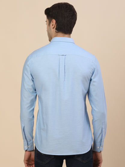 Casual Shirt for Men | Breathable & Soft with Color Fastness Regular Fit Spread Collar Neck Cotton Fabric Solid Pattern