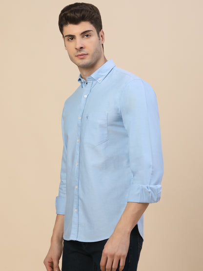Casual Shirt for Men | Breathable & Soft with Color Fastness Regular Fit Spread Collar Neck Cotton Fabric Solid Pattern