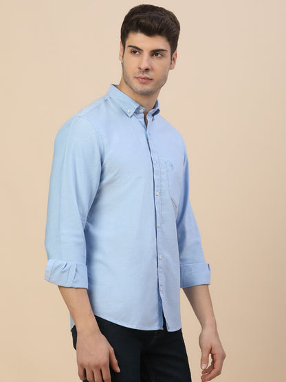 Casual Shirt for Men | Breathable & Soft with Color Fastness Regular Fit Spread Collar Neck Cotton Fabric Solid Pattern