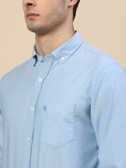 Casual Shirt for Men | Breathable & Soft with Color Fastness Regular Fit Spread Collar Neck Cotton Fabric Solid Pattern