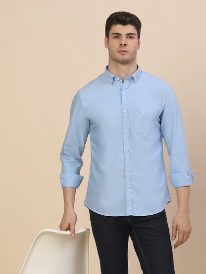Casual Shirt for Men | Breathable & Soft with Color Fastness Regular Fit Spread Collar Neck Cotton Fabric Solid Pattern