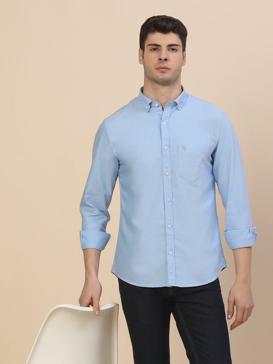 Casual Shirt for Men | Breathable & Soft with Color Fastness Regular Fit Spread Collar Neck Cotton Fabric Solid Pattern