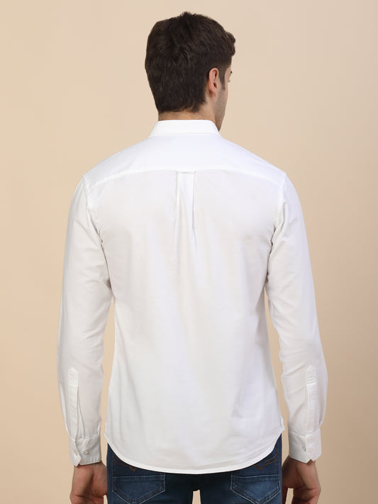 Casual Shirt for Men | Breathable & Soft with Color Fastness Regular Fit Spread Collar Neck Cotton Fabric Solid Pattern