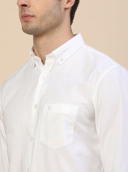 Casual Shirt for Men | Breathable & Soft with Color Fastness Regular Fit Spread Collar Neck Cotton Fabric Solid Pattern