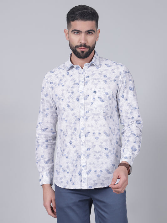 Casual Shirt for Men | Breathable & Soft with Color Fastness Regular Fit Spread Collar Neck Cotton Fabric Printed Pattern