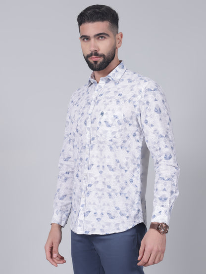 Casual Shirt for Men | Breathable & Soft with Color Fastness Regular Fit Spread Collar Neck Cotton Fabric Printed Pattern