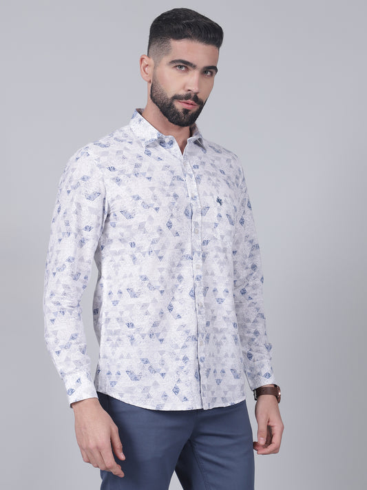 Casual Shirt for Men | Breathable & Soft with Color Fastness Regular Fit Spread Collar Neck Cotton Fabric Printed Pattern