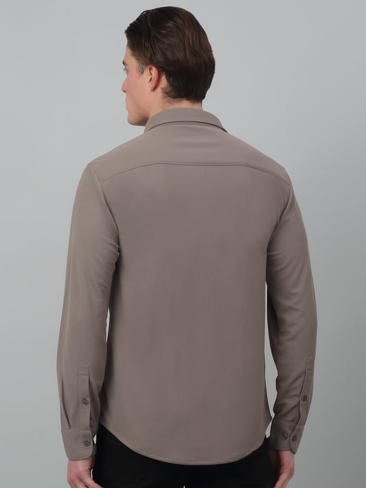 Casual Shirt for Men | Breathable & Soft with Color Fastness Regular Fit Spread Collar Neck Poyester Fabric Solid Pattern
