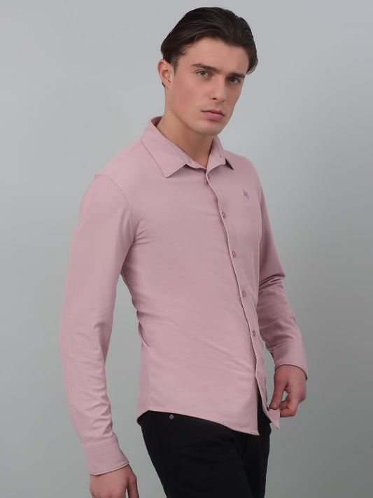 Casual Shirt for Men | Breathable & Soft with Color Fastness Regular Fit Spread Collar Neck Poyester Fabric Solid Pattern