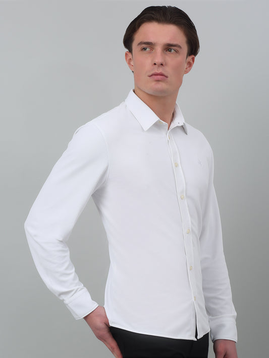 Casual Shirt for Men | Breathable & Soft with Color Fastness Regular Fit Spread Collar Neck Poyester Fabric Solid Pattern