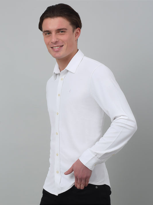 Casual Shirt for Men | Breathable & Soft with Color Fastness Regular Fit Spread Collar Neck Poyester Fabric Solid Pattern