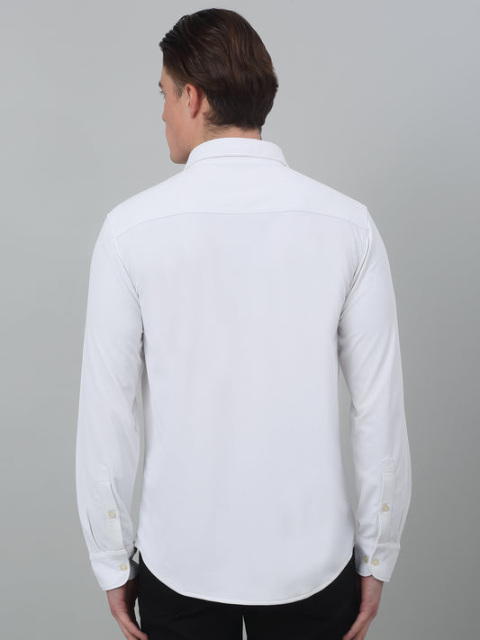 Casual Shirt for Men | Breathable & Soft with Color Fastness Regular Fit Spread Collar Neck Poyester Fabric Solid Pattern