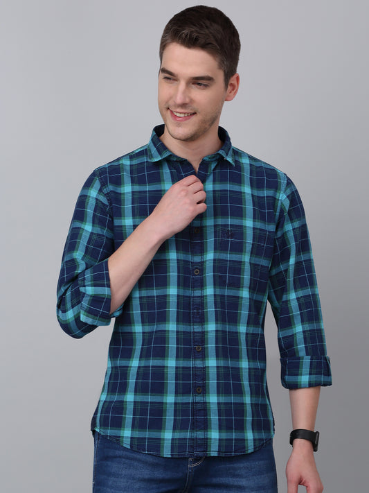 Casual Shirt for Men | Breathable & Soft with Color Fastness Regular Fit Spread Collar Neck Cotton Fabric Checkered Pattern