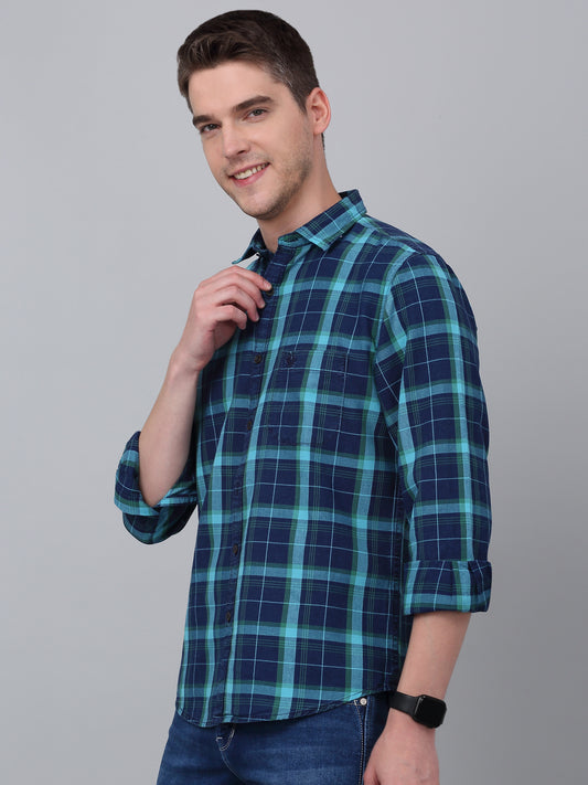 Casual Shirt for Men | Breathable & Soft with Color Fastness Regular Fit Spread Collar Neck Cotton Fabric Checkered Pattern
