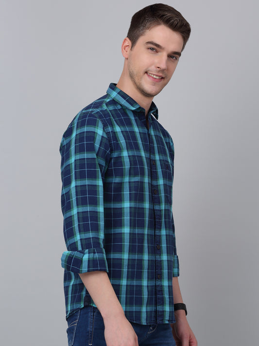 Casual Shirt for Men | Breathable & Soft with Color Fastness Regular Fit Spread Collar Neck Cotton Fabric Checkered Pattern