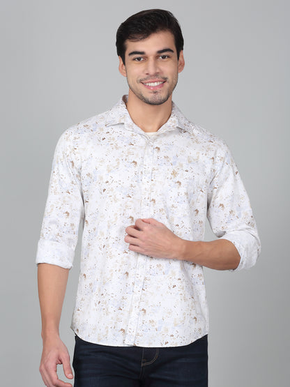 Casual Shirt for Men | Breathable & Soft with Color Fastness Regular Fit Spread Collar Neck Cotton Fabric Printed Pattern