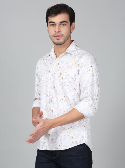 Casual Shirt for Men | Breathable & Soft with Color Fastness Regular Fit Spread Collar Neck Cotton Fabric Printed Pattern