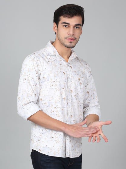 Casual Shirt for Men | Breathable & Soft with Color Fastness Regular Fit Spread Collar Neck Cotton Fabric Printed Pattern
