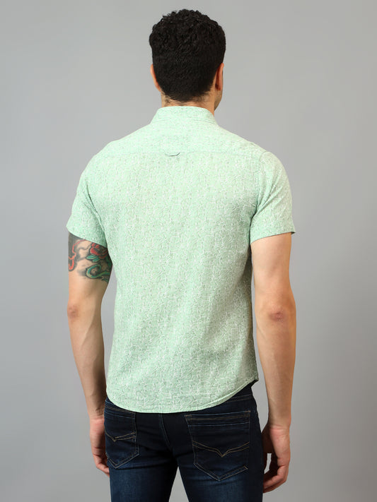 Casual Shirt for Men | Breathable & Soft with Color Fastness Regular Fit Spread Collar Neck Cotton Fabric Printed Pattern