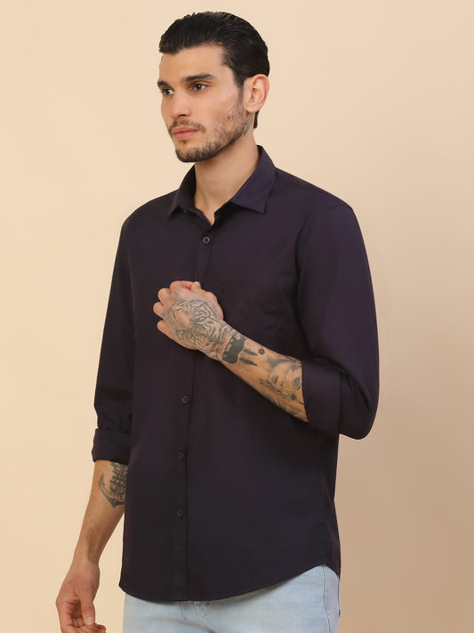 Men's Stylish Solid Casual Shirt | Regular Fit | Full Sleeve | Pure Cotton | Smart Casual Wear