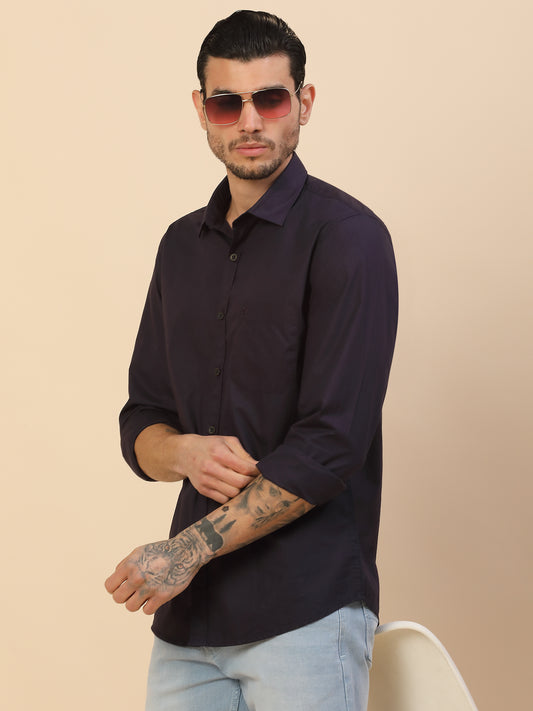 Men's Stylish Solid Casual Shirt | Regular Fit | Full Sleeve | Pure Cotton | Smart Casual Wear