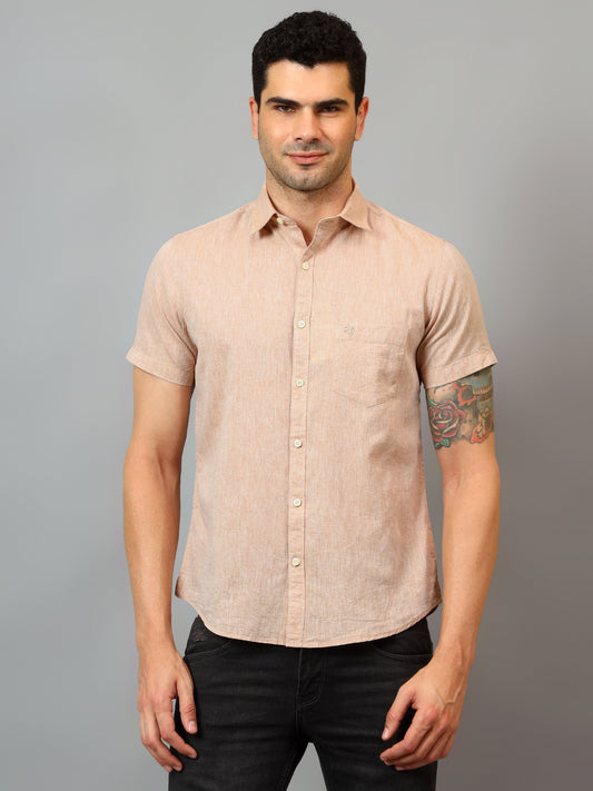 Casual Shirt for Men | Breathable & Soft with Color Fastness Regular Fit Spread Collar Neck Cotton Fabric Solid Pattern