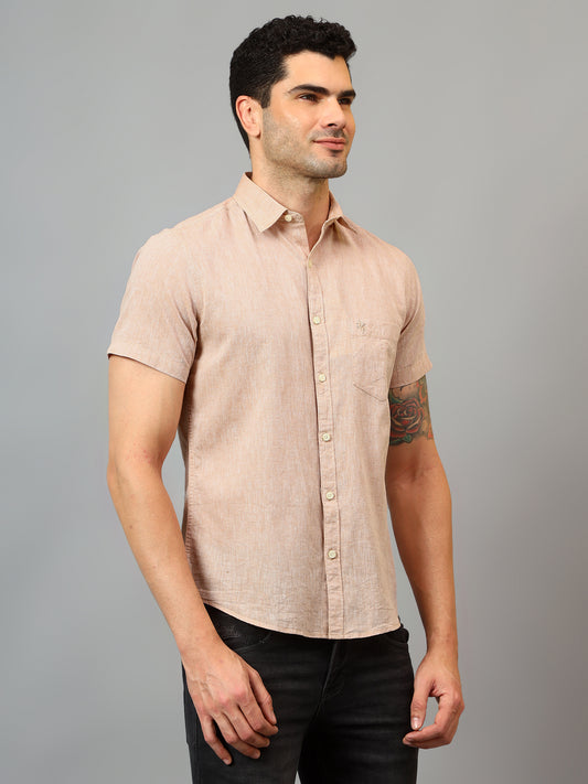 Casual Shirt for Men | Breathable & Soft with Color Fastness Regular Fit Spread Collar Neck Cotton Fabric Solid Pattern