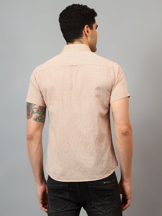 Casual Shirt for Men | Breathable & Soft with Color Fastness Regular Fit Spread Collar Neck Cotton Fabric Solid Pattern