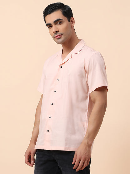 Casual Shirt for Men | Breathable & Soft with Color Fastness Slim Fit Spread Collar Cotton Blend Fabric Self Design Pattern