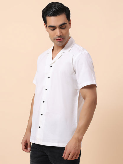 Casual Shirt for Men | Breathable & Soft with Color Fastness Slim Fit Spread Collar Cotton Blend Fabric Self Design Pattern